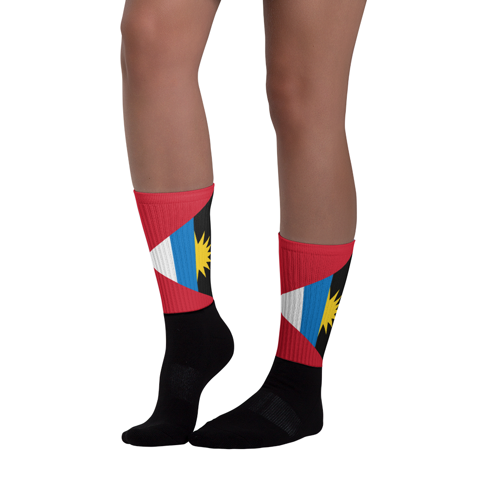 Antigua Flag - Black foot socks - Properttees