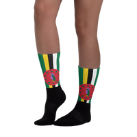 Dominica Flag - Black foot socks - Properttees