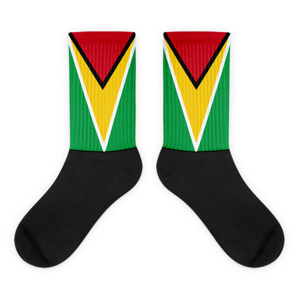 Guyana Flag - Black foot socks - Properttees