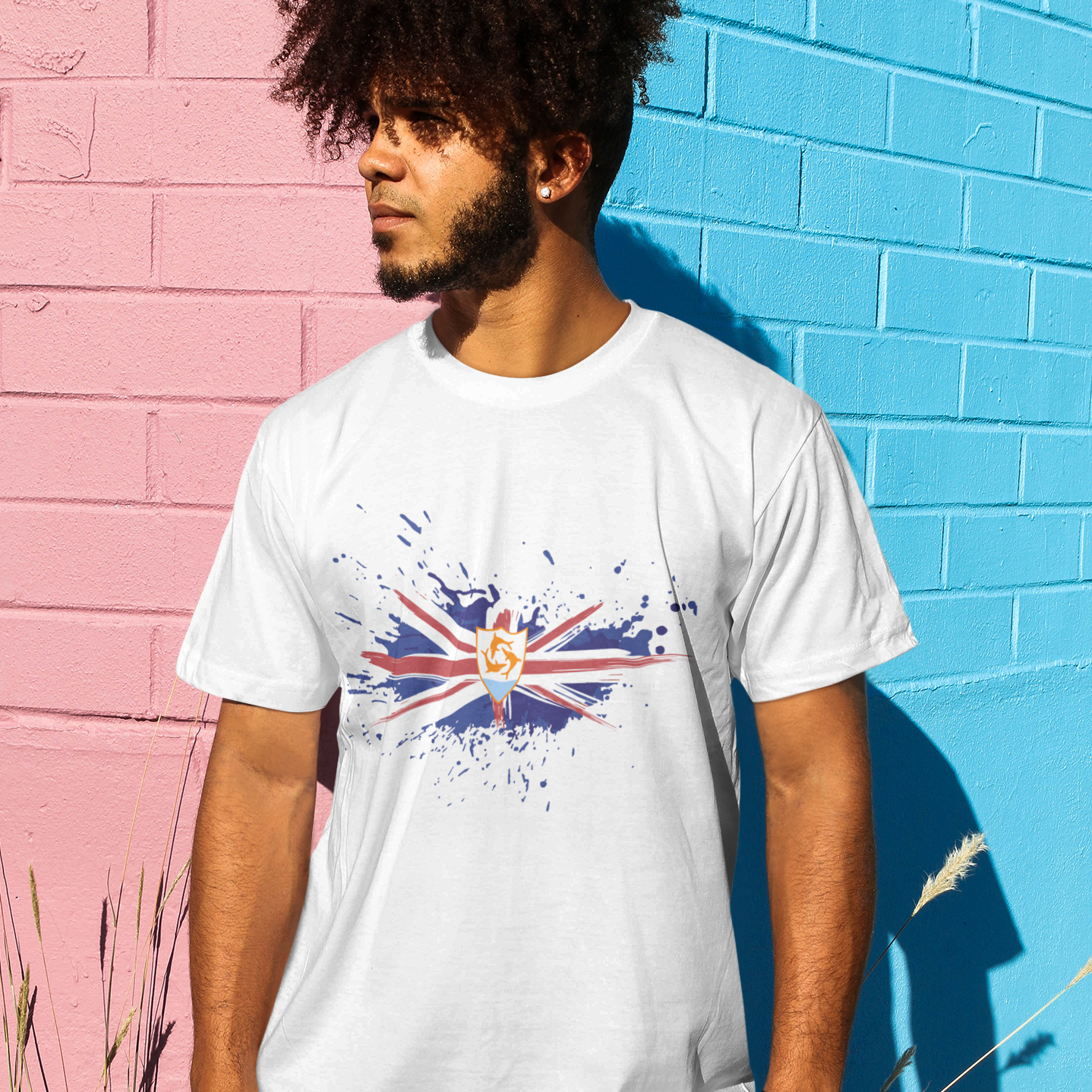 Anguilla Flag Paint - Men’s Short-Sleeve heavyweight t-shirt