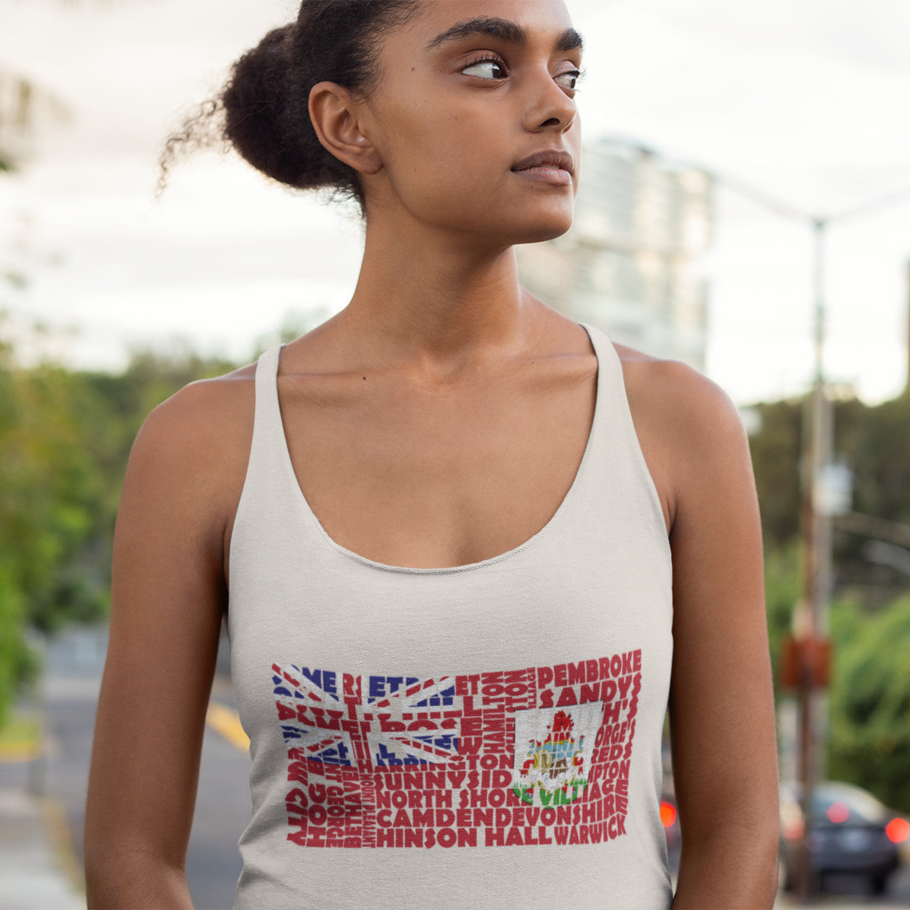 Bermuda Flag Stencil - Women's Tank Top