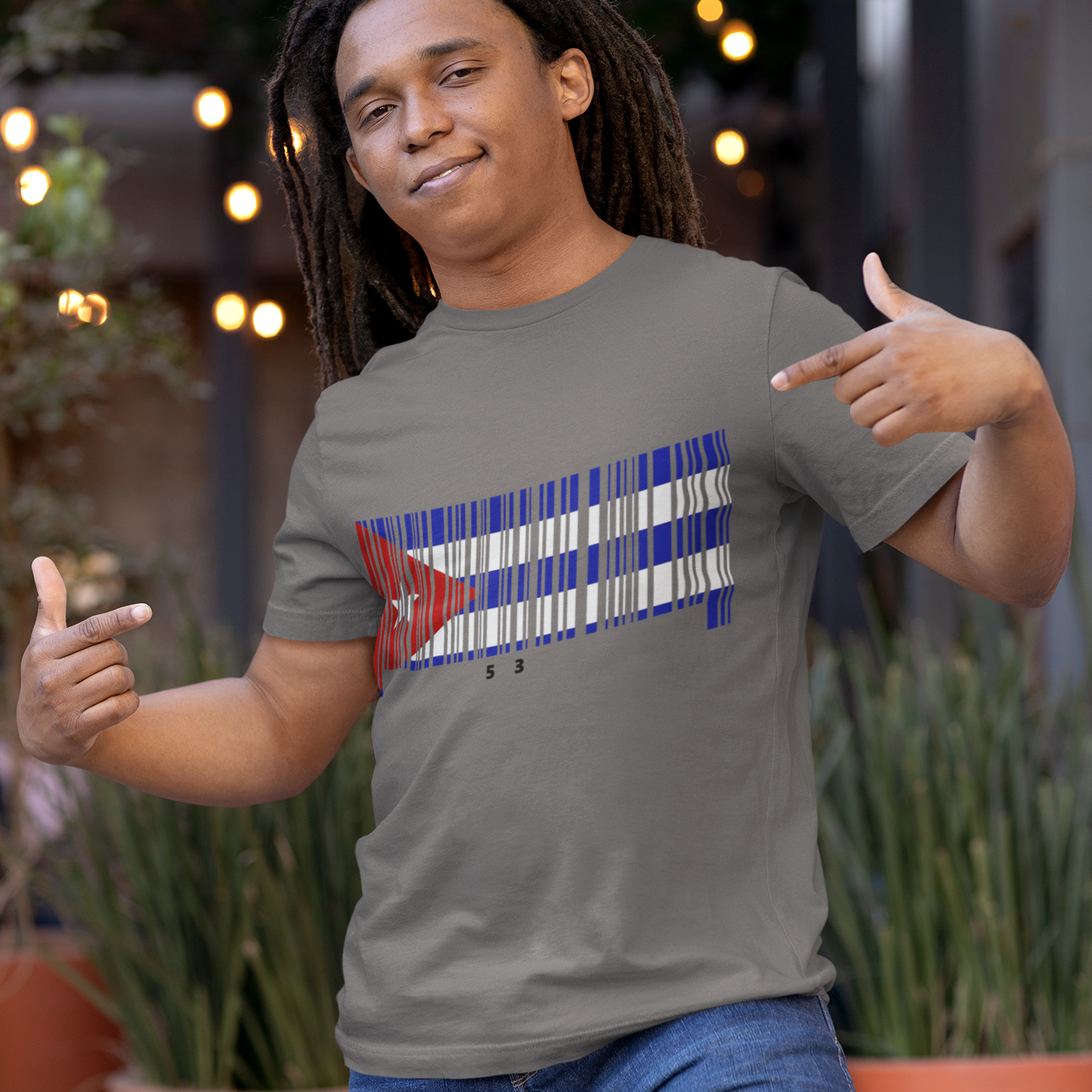Cuba Flag Barcode - Men's Heavyweight T-Shirt