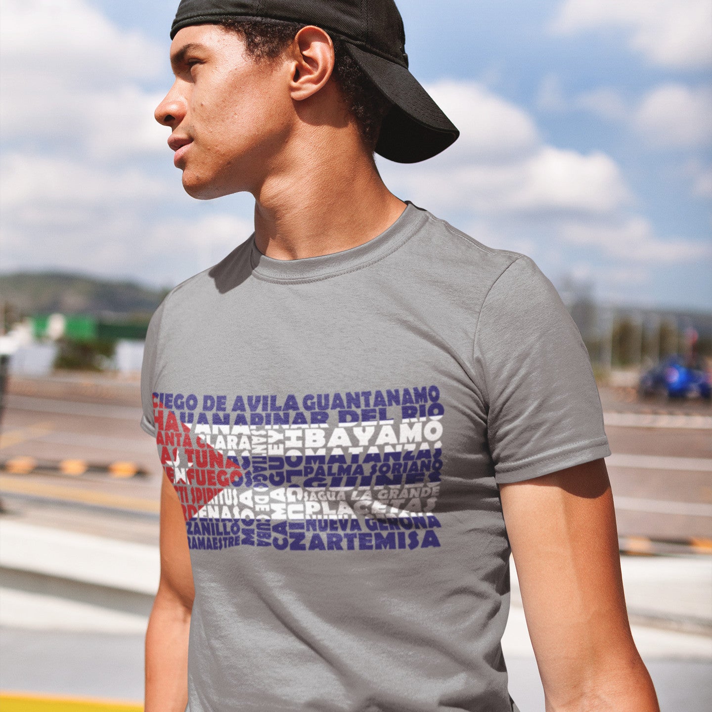 Cuba Flag Stencil - Men's Short-Sleeve Heavyweight T-Shirt