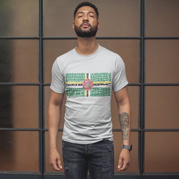 Dominica Flag Stencil - Men's Short-Sleeve Heavyweight T-Shirt