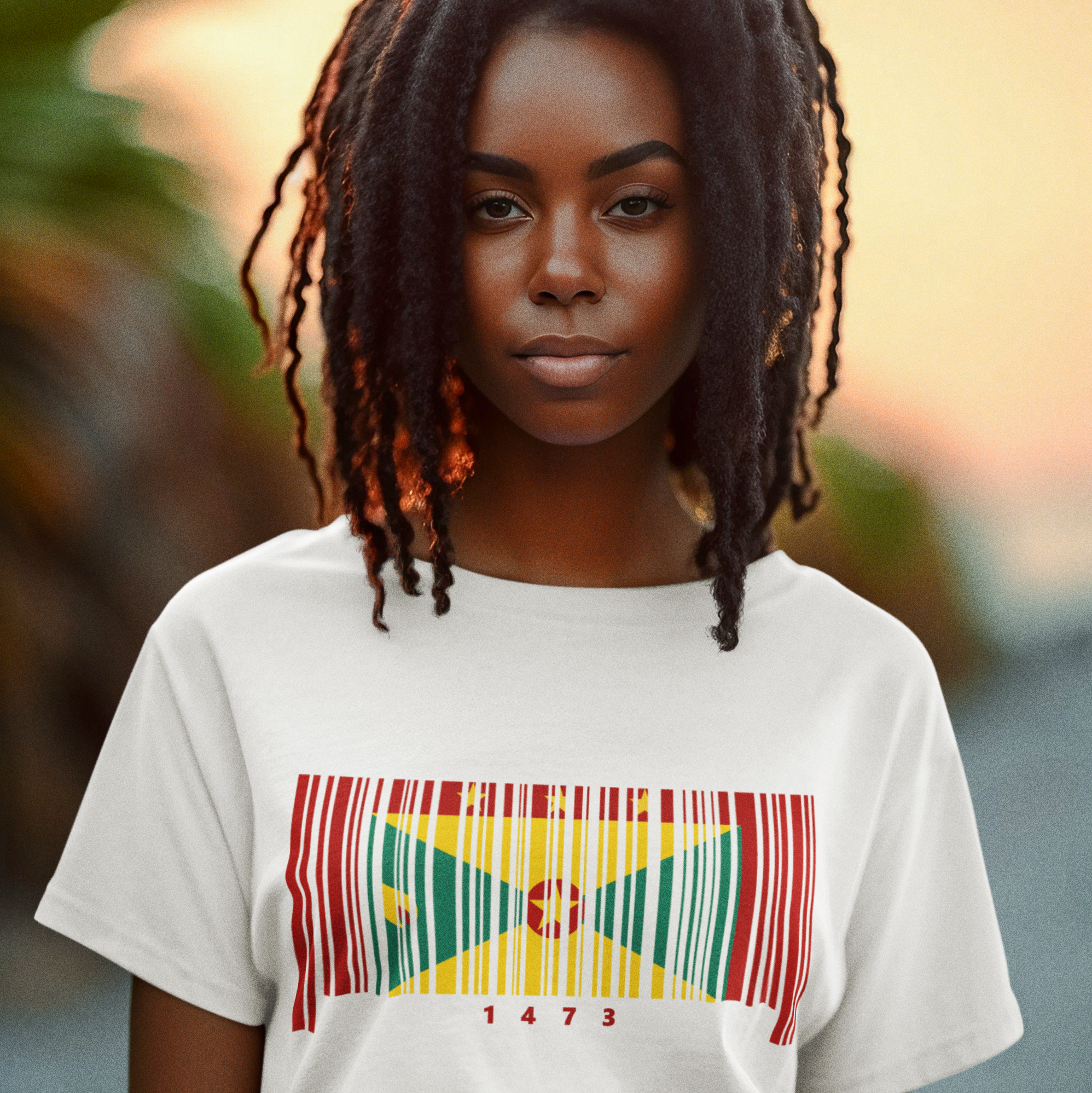 Grenada Flag Barcode - Women's Relaxed T-Shirt