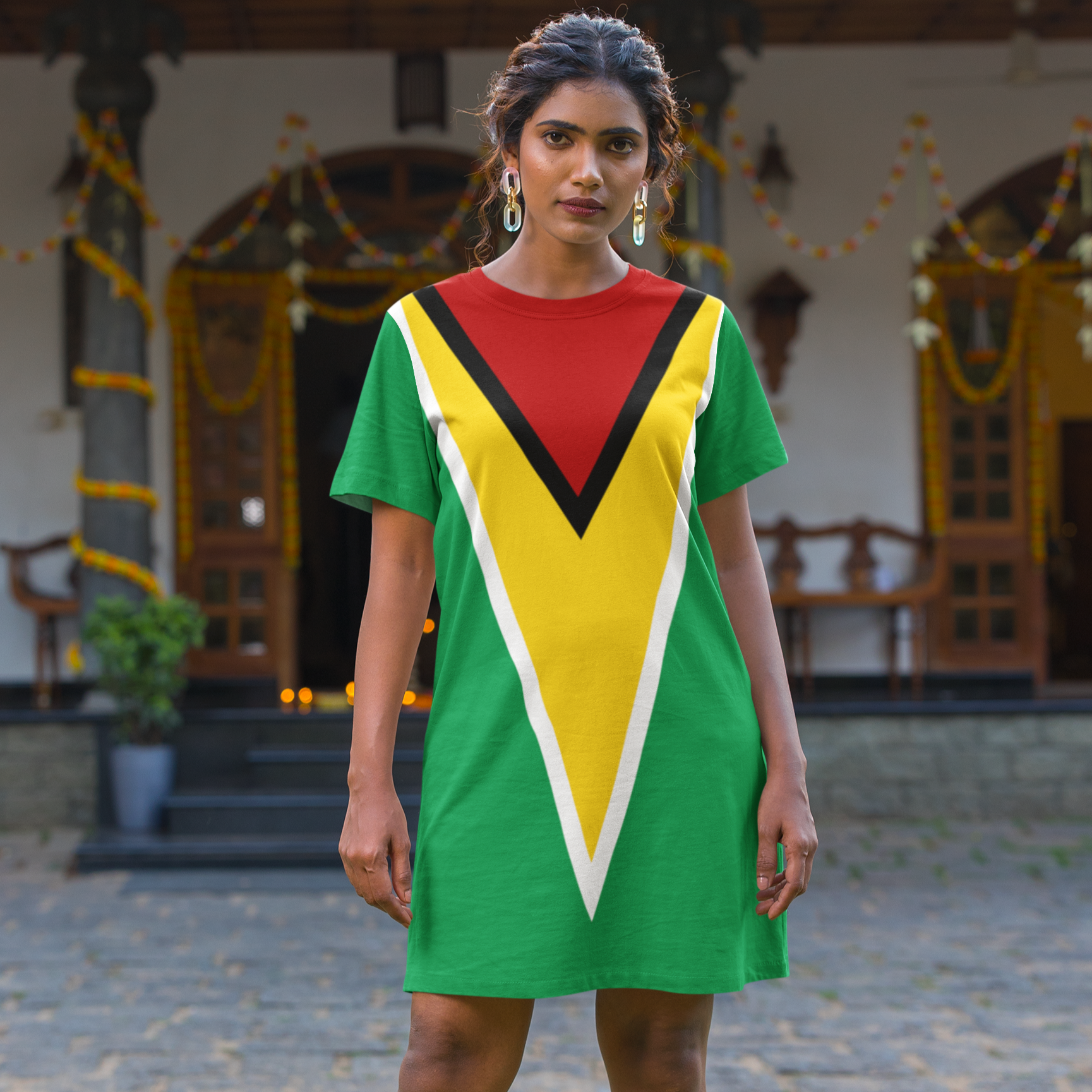 Guyana Flag - T-shirt dress - Properttees Guyana Flag - T-shirt dress - Properttees