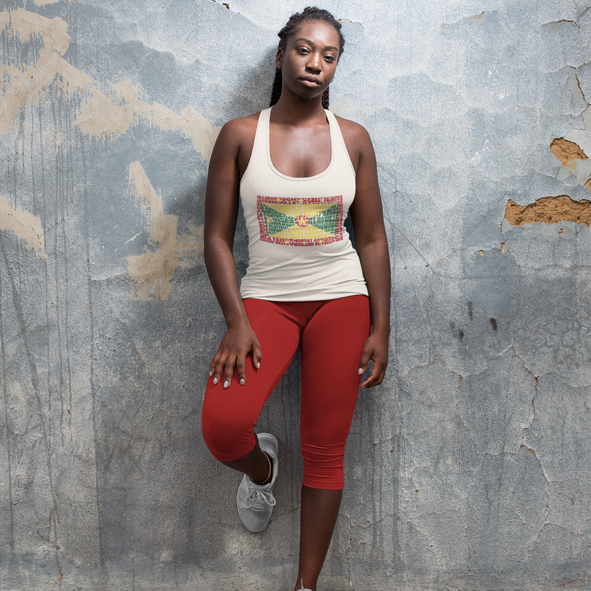 Grenada Flag Stencil - Women's Tank Top