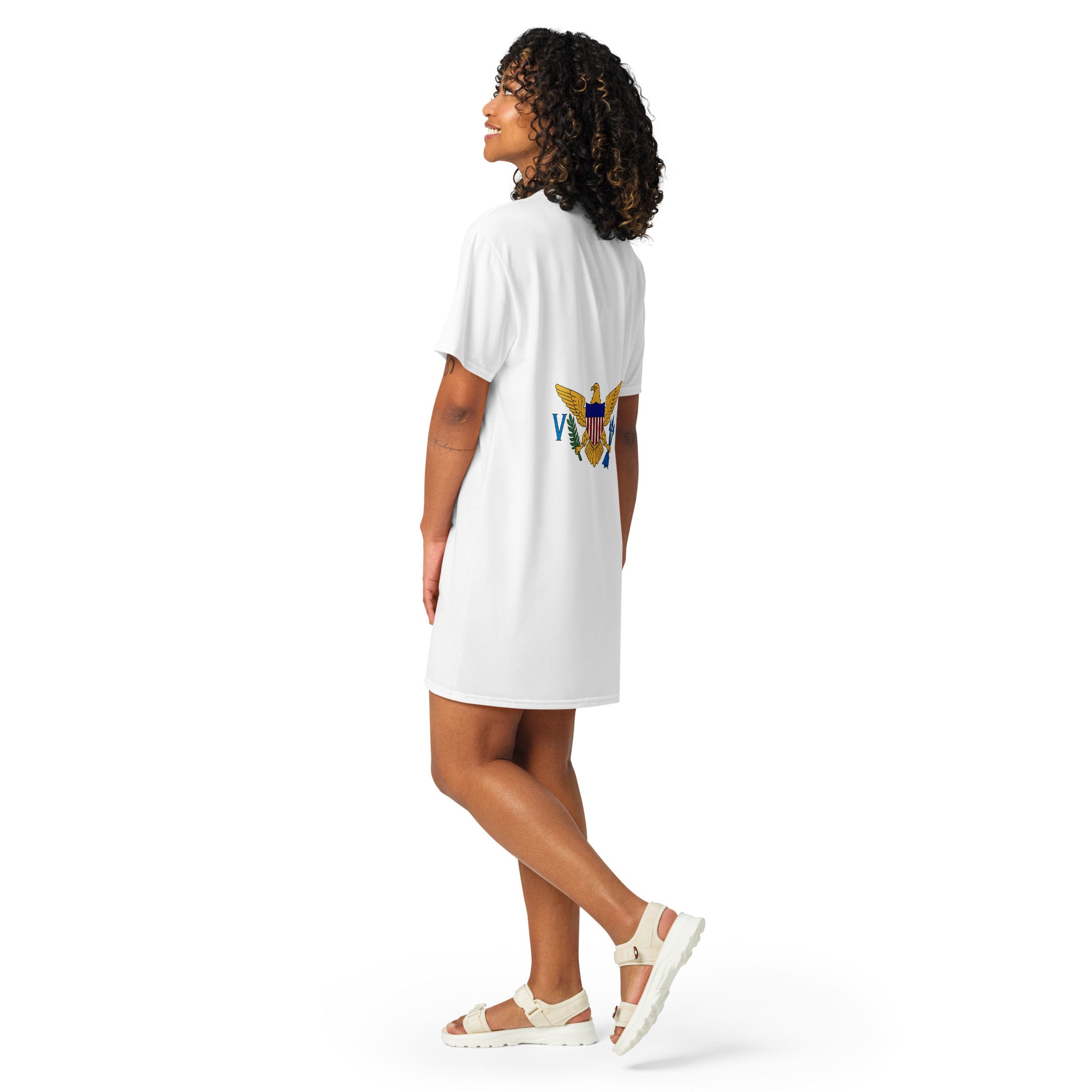 american flag t shirt dress Wholesale AV1202-4982-American Flag Print T Shirt Dress for your store