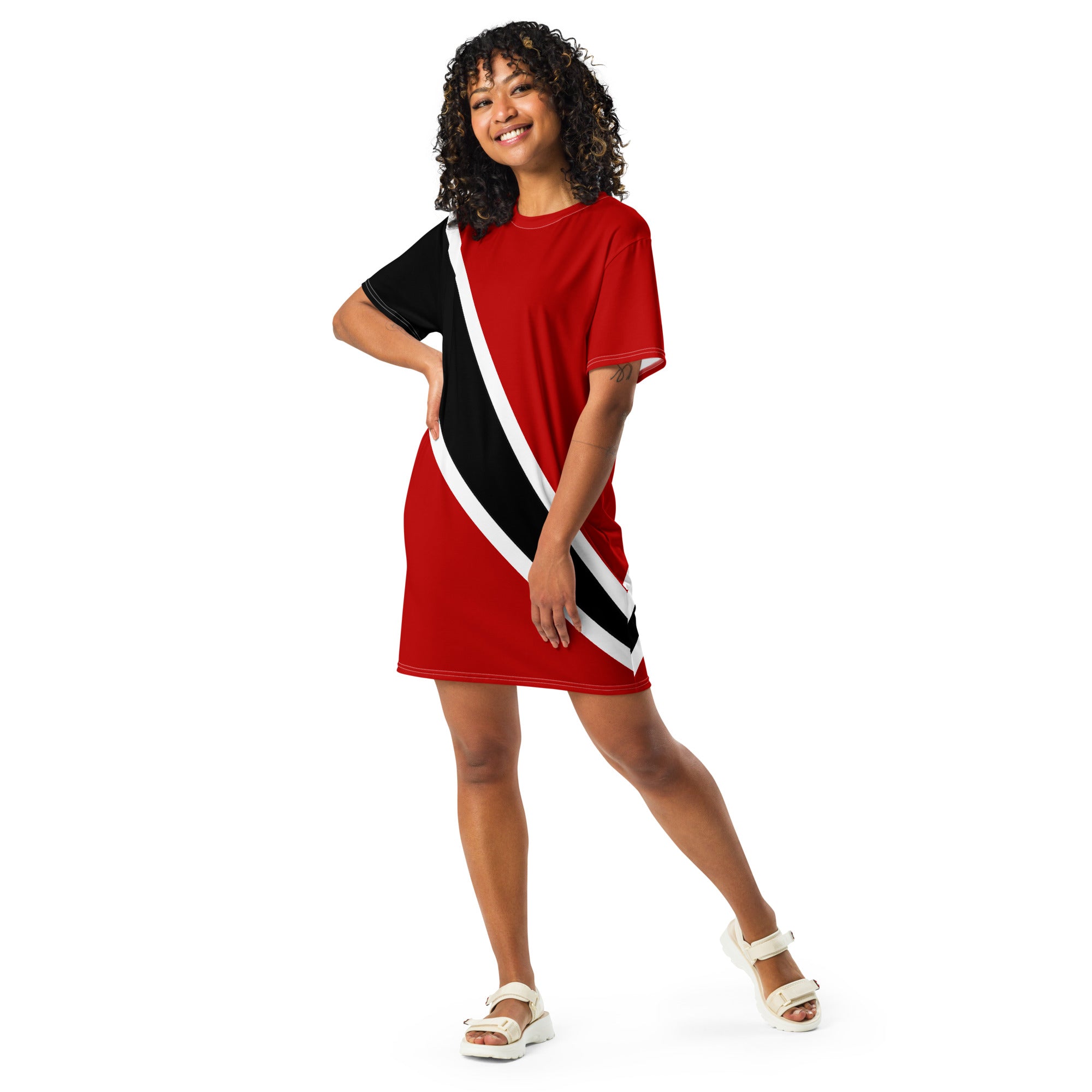 red and white t shirt dress #87 Red Sequin Jersey TShirt Dress (Red/Black)