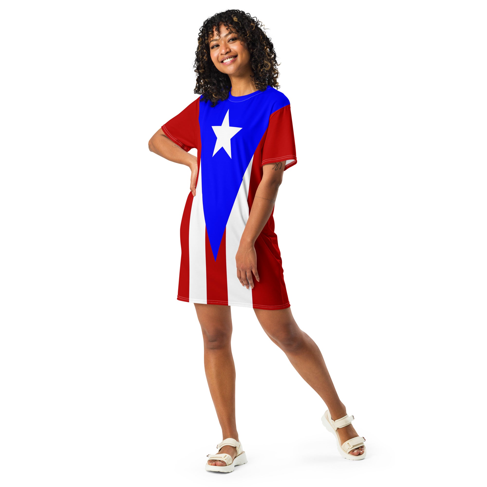 Puerto Rico Flag - T-shirt dress - Properttees Puerto Rico Flag - T-shirt dress - Properttees