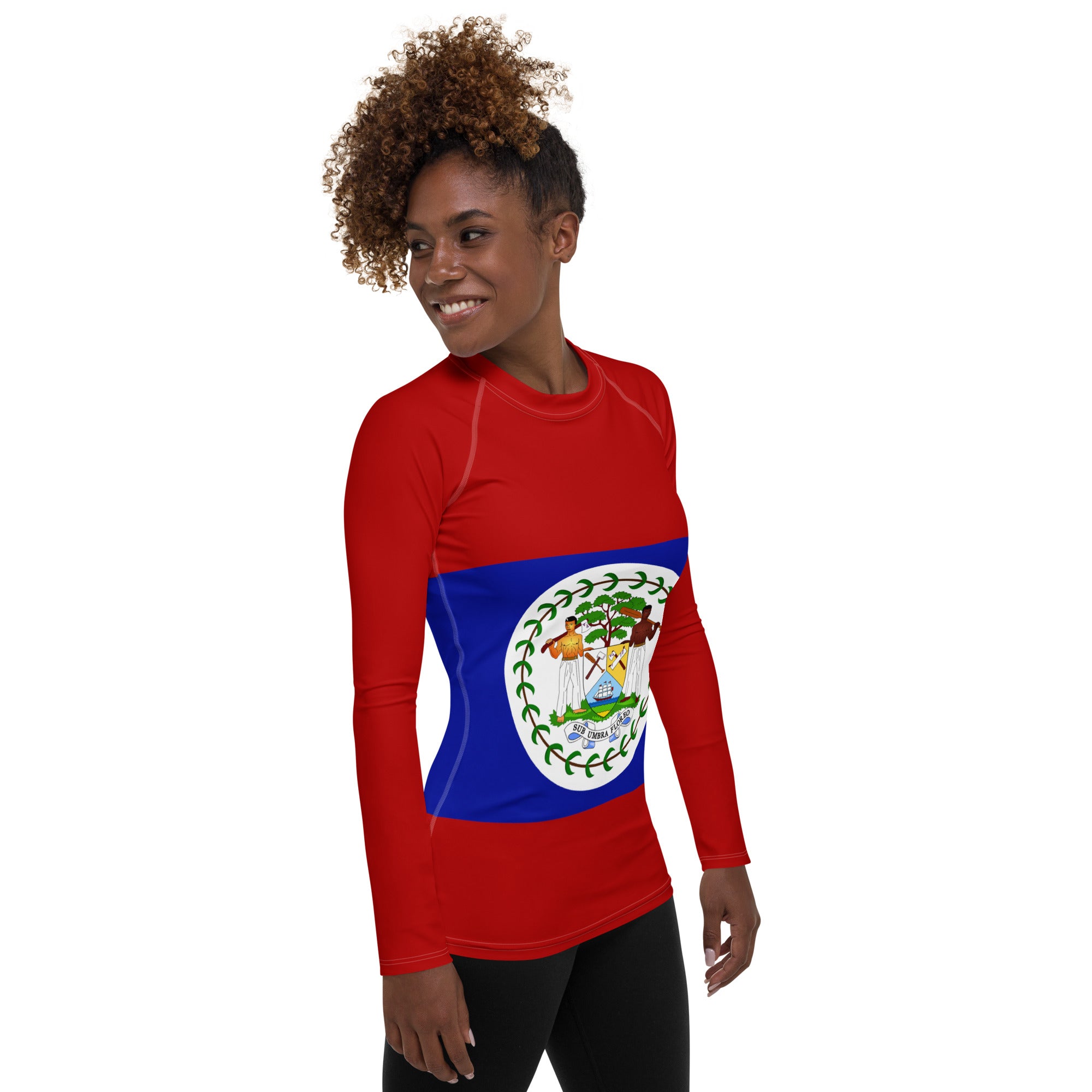 Jermiah Rash Belize Belize Flag - Women's Long Sleeve Rash Guard - Properttees