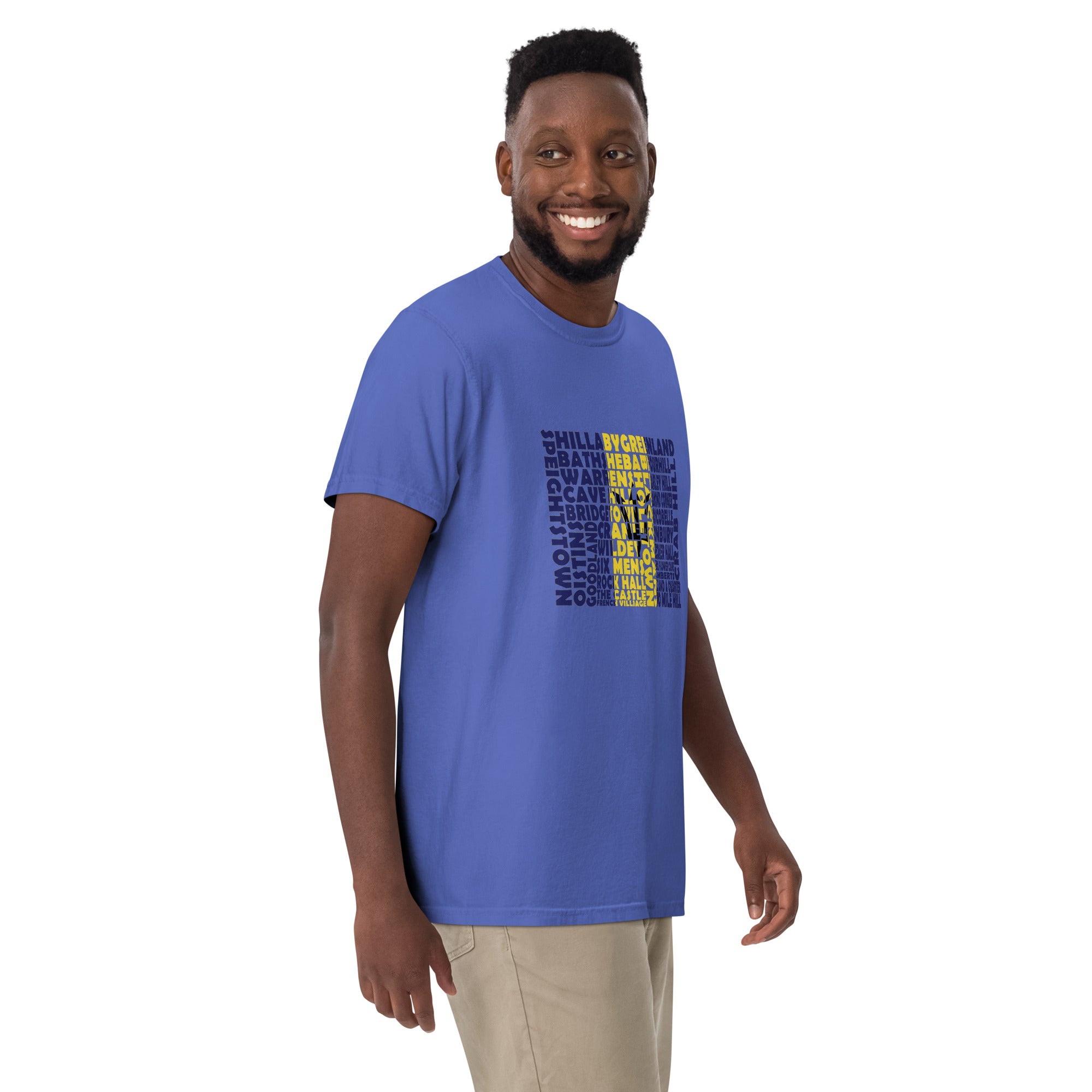 Barbados Flag Stencil - Men's Short-Sleeve Heavyweight T-Shirt