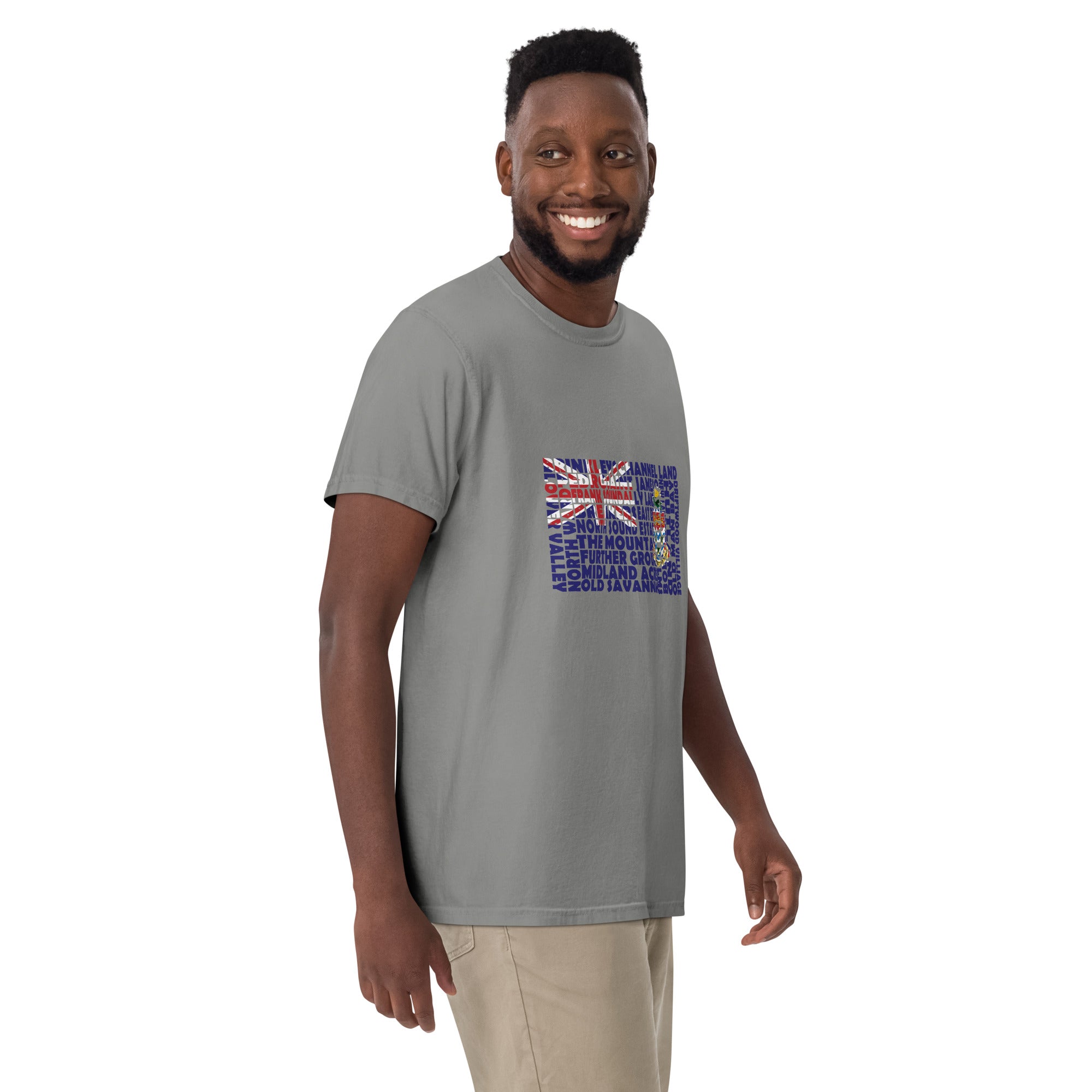 Cayman Islands Flag Stencil - Men's Short-Sleeve Heavyweight T-Shirt