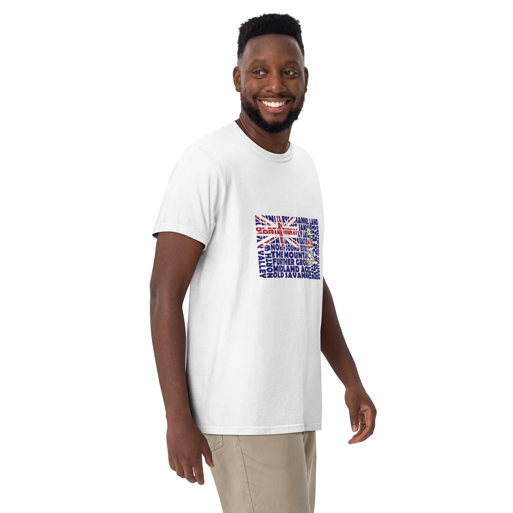 Cayman Islands Flag Stencil - Men's Short-Sleeve Heavyweight T-Shirt