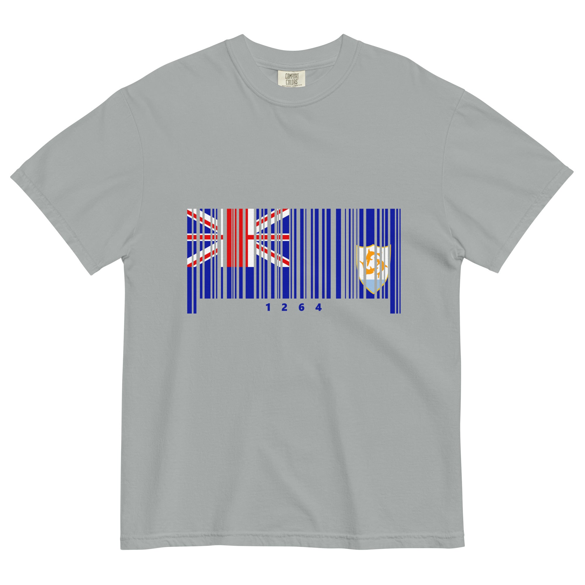 Anguilla Flag Barcode - Men's Heavyweight T-Shirt