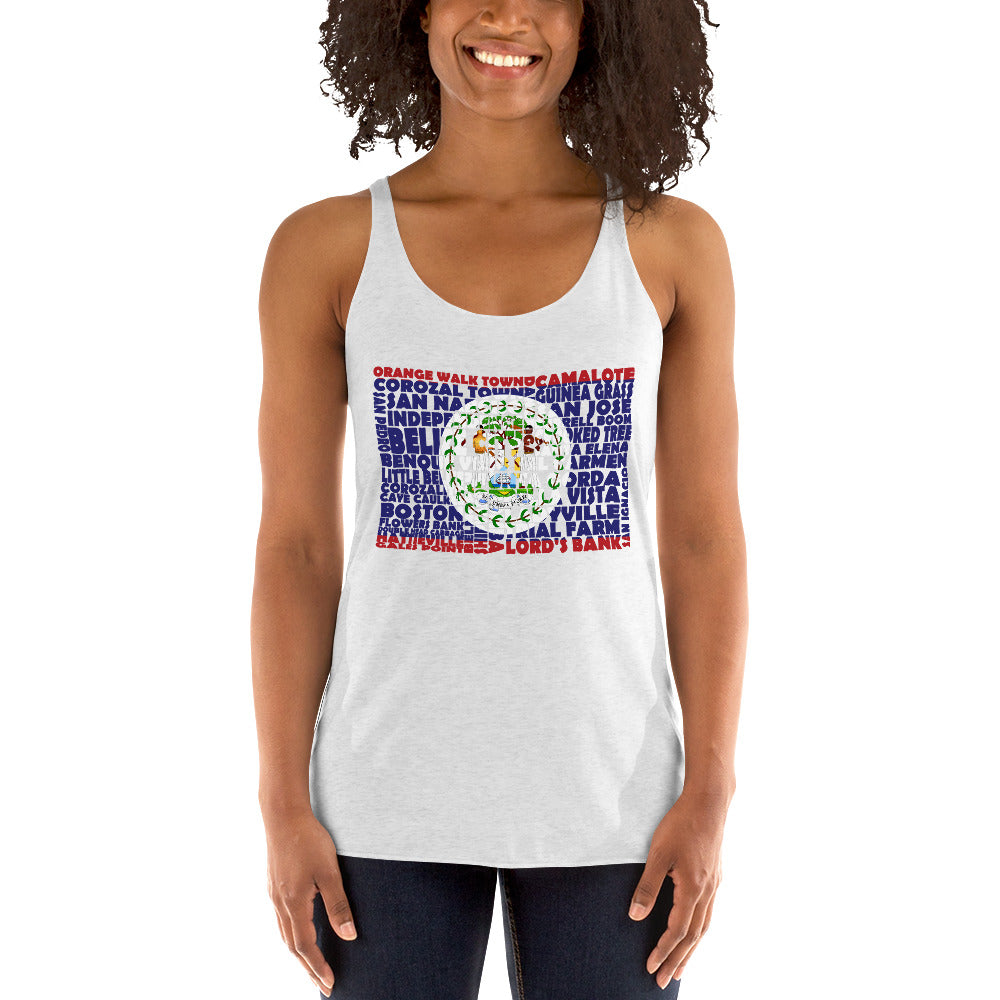 Belize Flag Stencil - Women's Tank Top