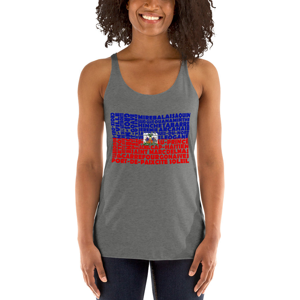 Haiti Flag Stencil - Women's Tank Top