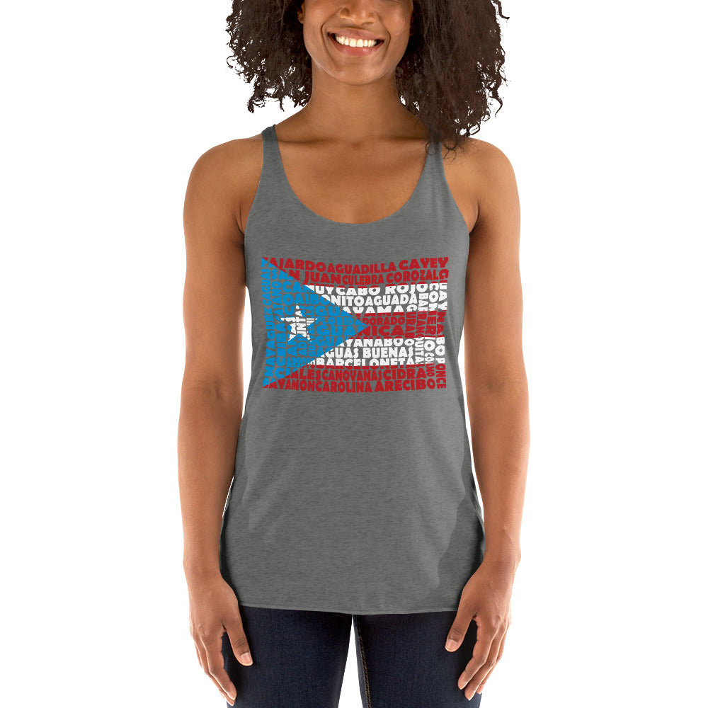 Puerto Rico Flag Stencil - Women's Tank Top