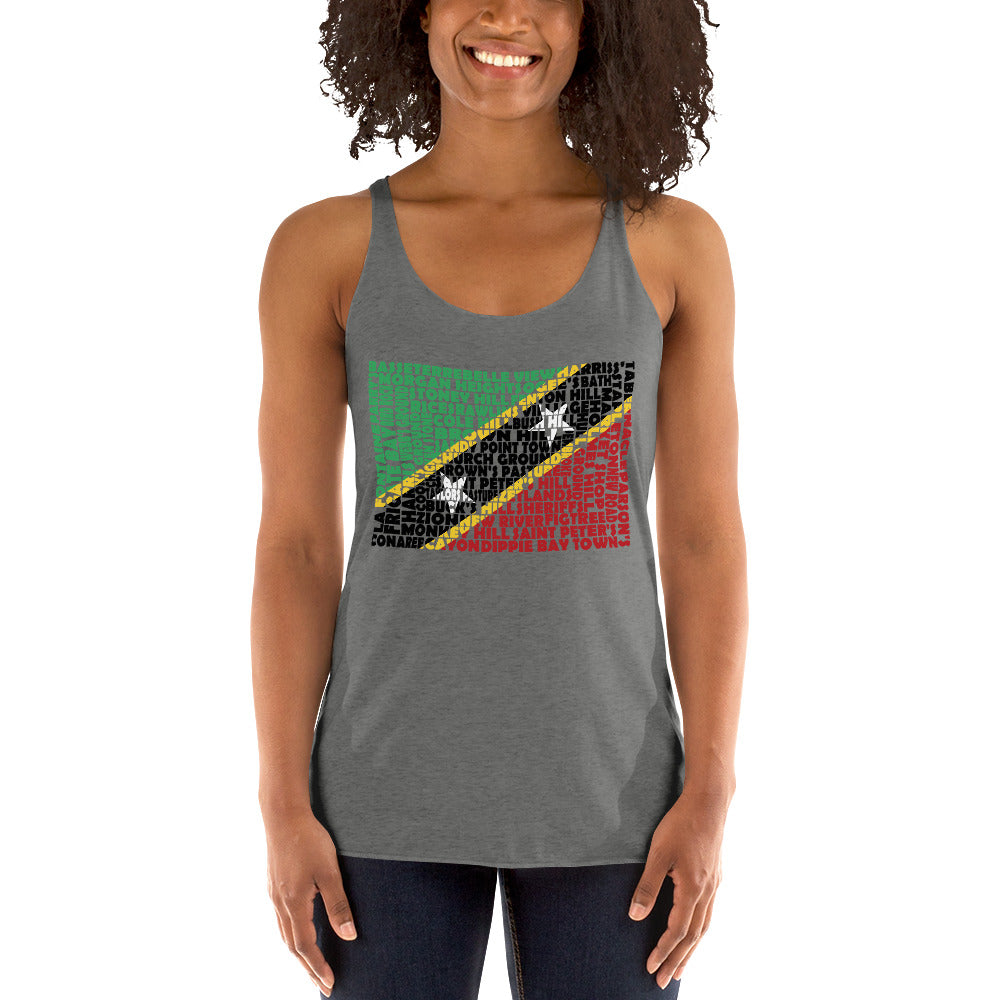 St. Kitts and Nevis Flag Stencil - Women's Tank Top