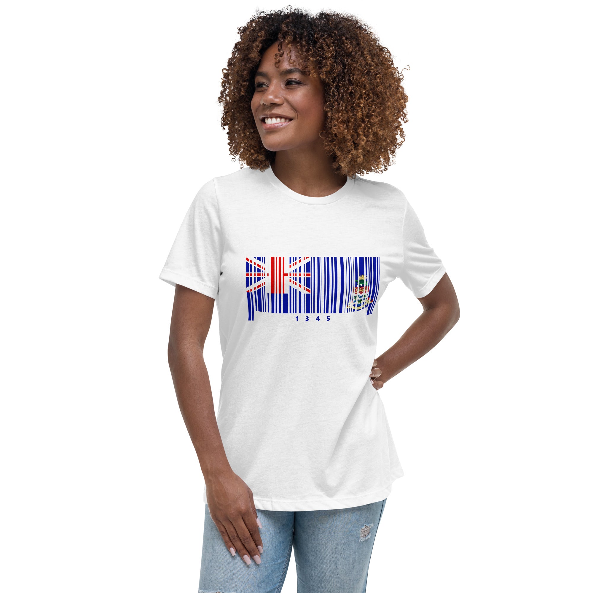 Cayman Islands Flag Barcode - Women's Relaxed T-Shirt