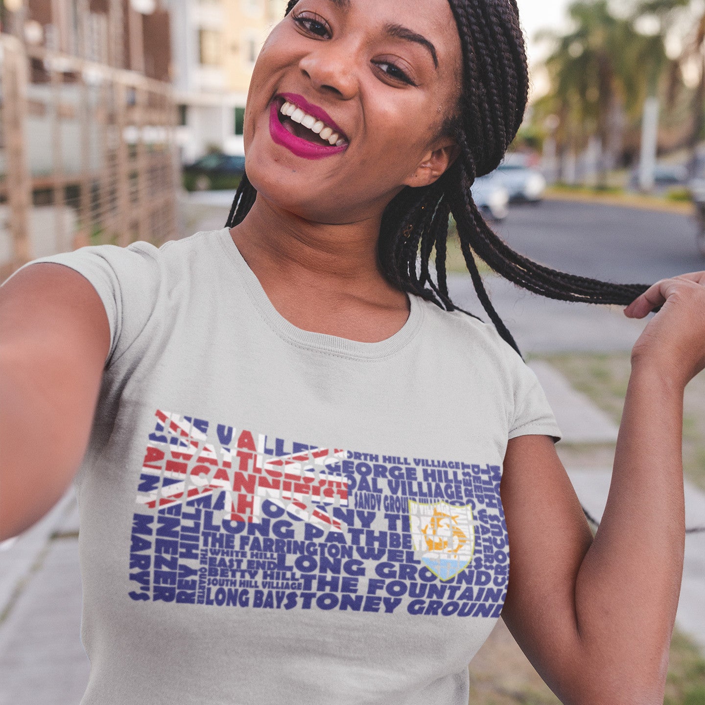 Anguilla Stencil - Women's short sleeve t-shirt