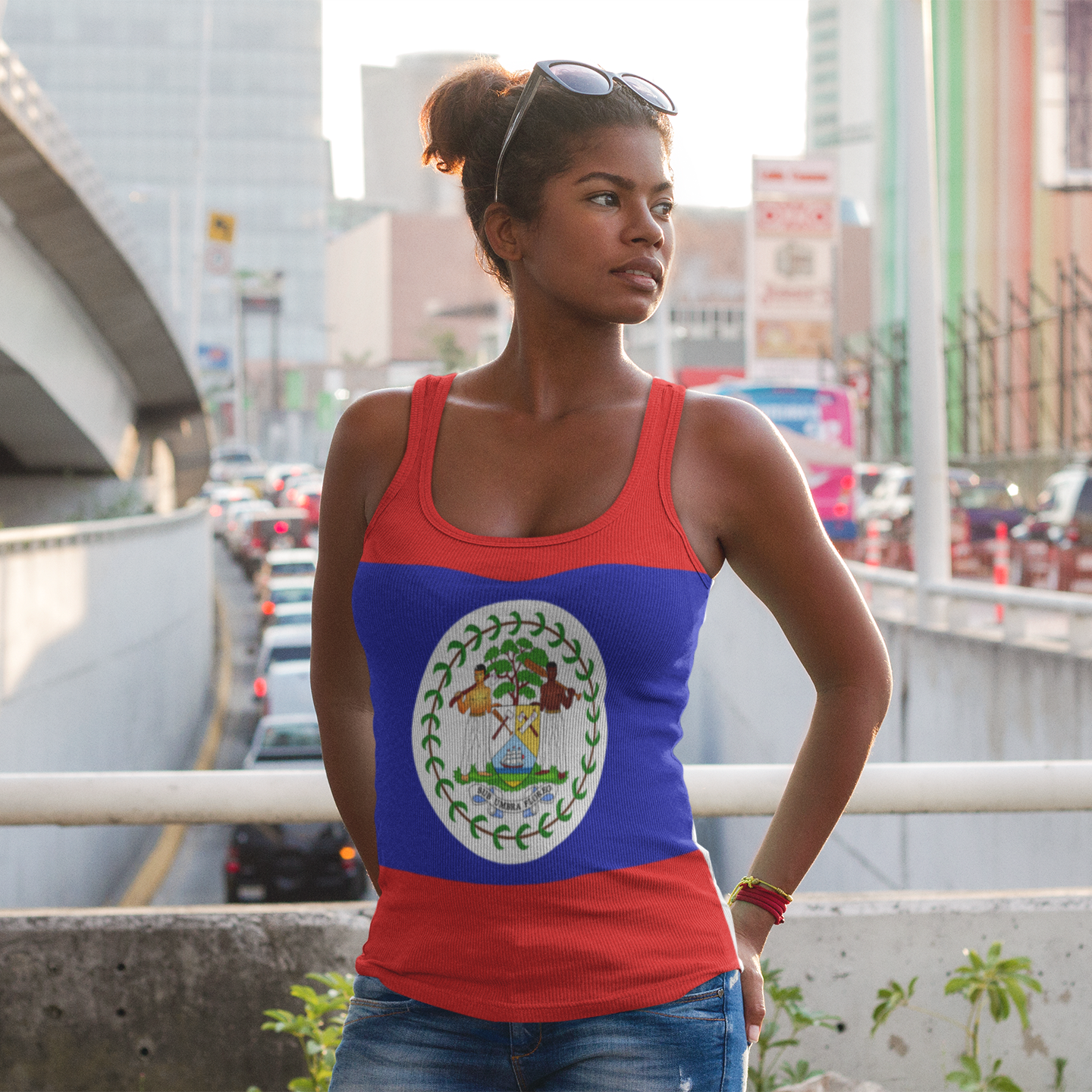 Belize Flag - Women's Fitted Tank Top