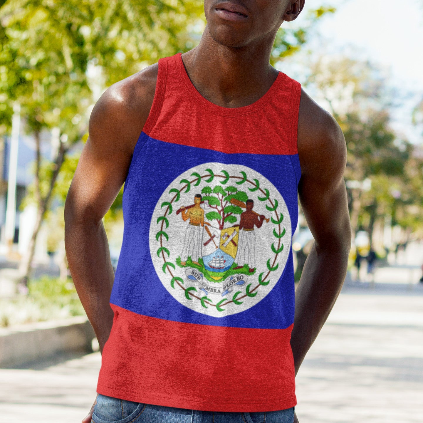 Belize Flag - Men's Tank Top
