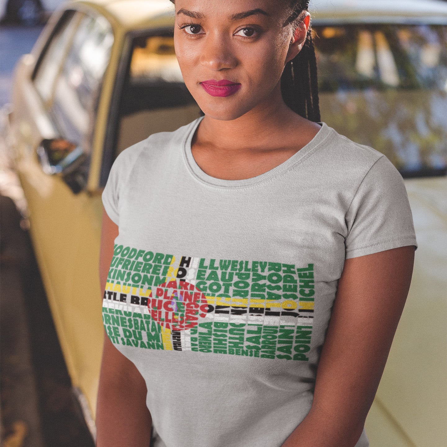 Dominica Stencil - Women's short sleeve t-shirt
