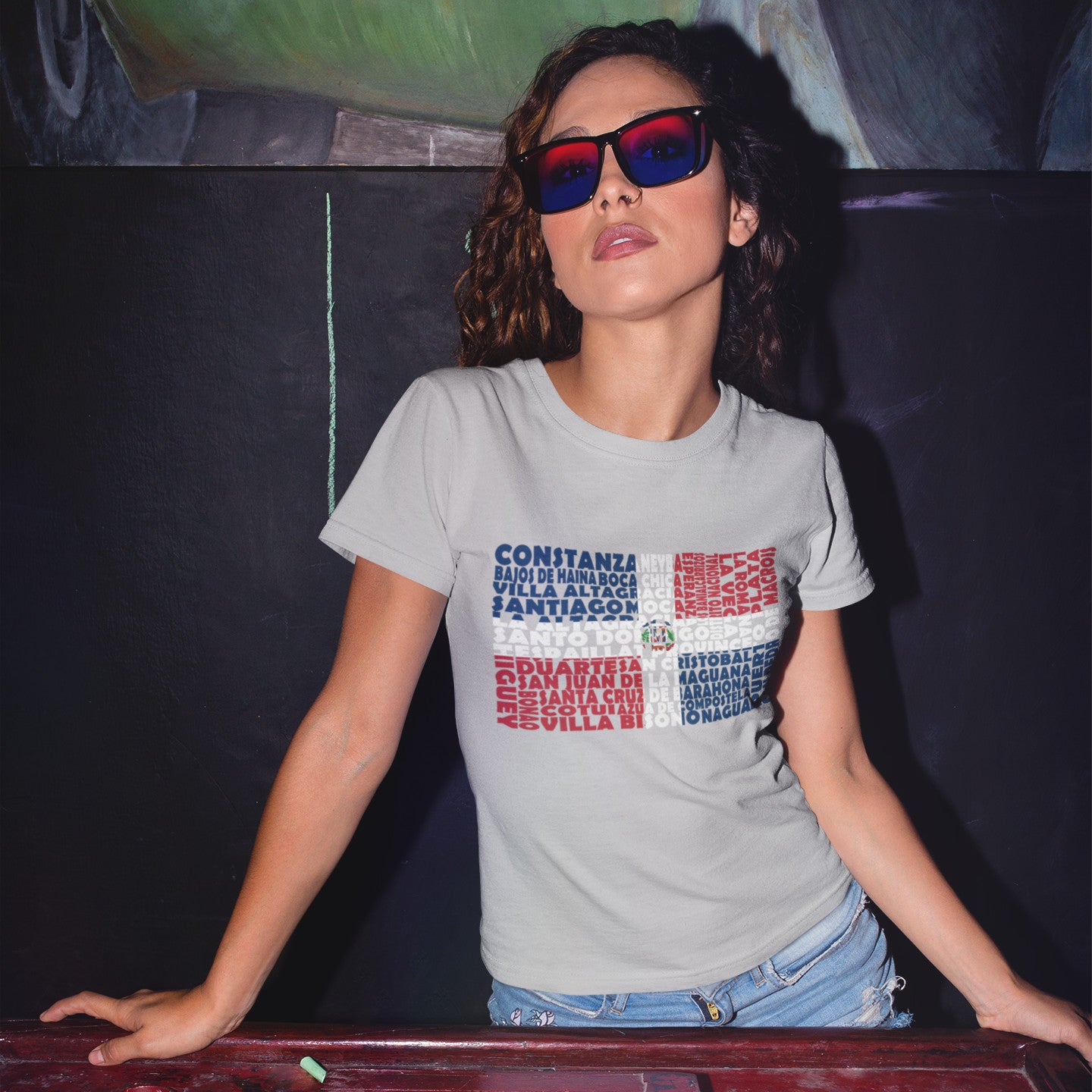 Dominican Republic Stencil - Women's short sleeve t-shirt