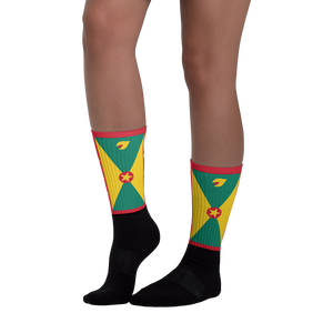 Grenada Flag - Black foot socks - Properttees