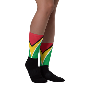 Guyana Flag - Black foot socks - Properttees