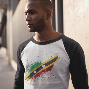 St. Kitts and Nevis Paint - Unisex 3/4 Sleeve Shirt