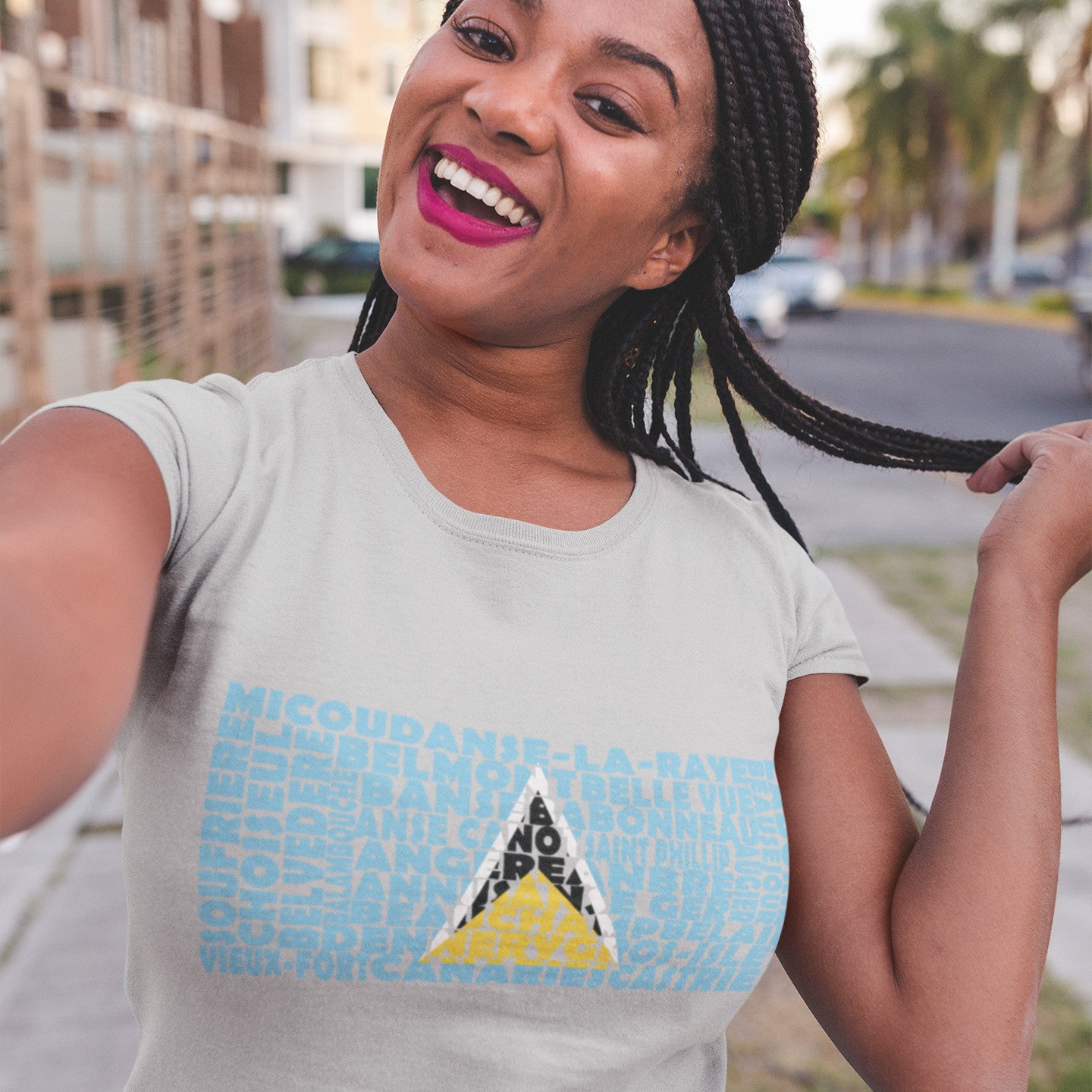 St. Lucia Stencil - Women's short sleeve t-shirt