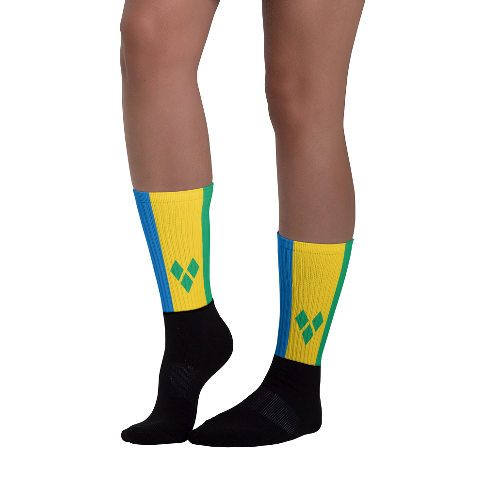 St. Vincent Flag - Black foot socks