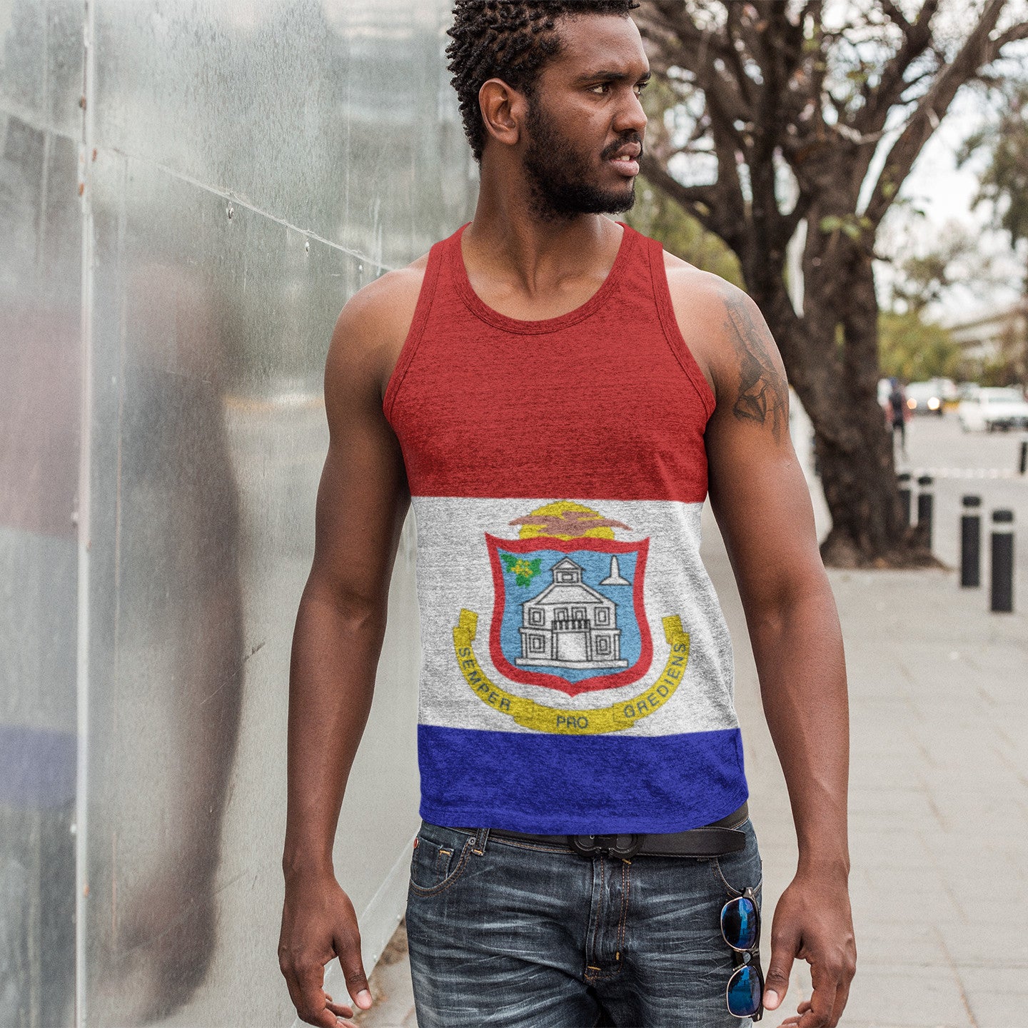 Sint Maarten Flag - Men's Tank Top