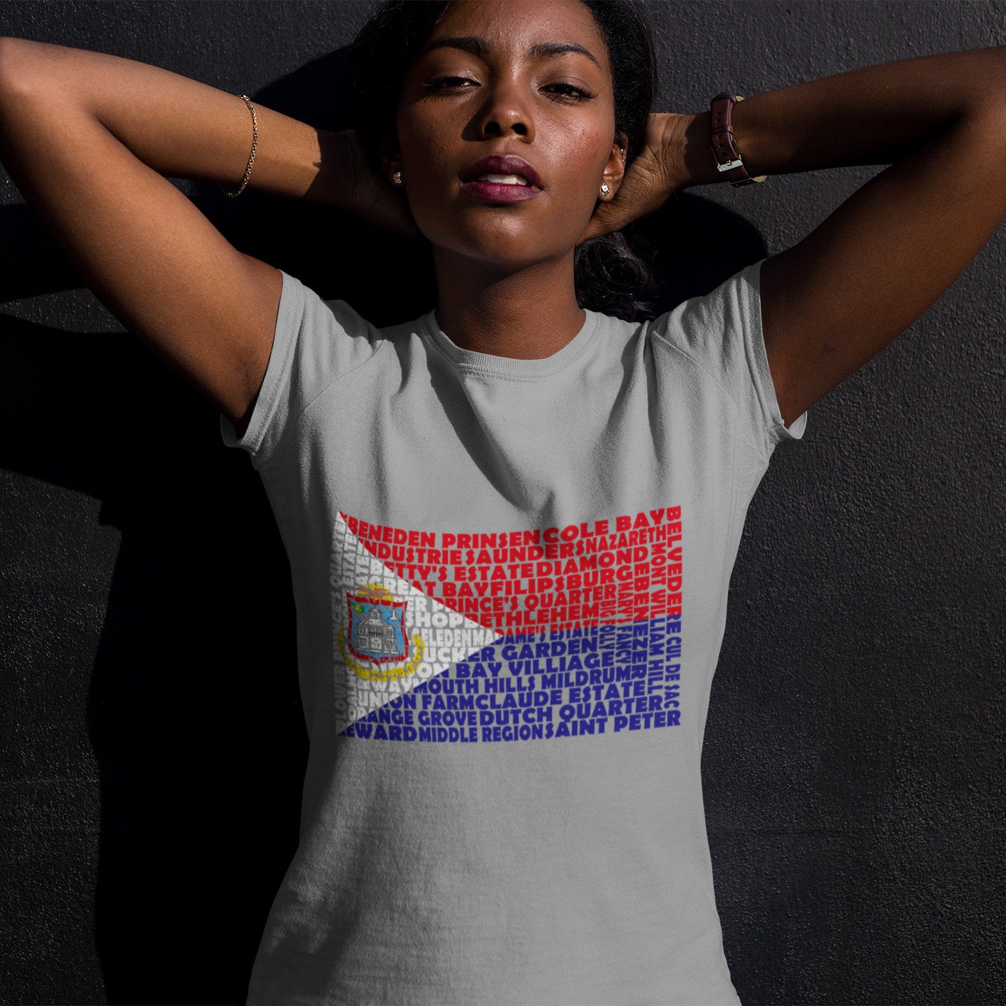 Sint Maarten Stencil - Women's short sleeve t-shirt