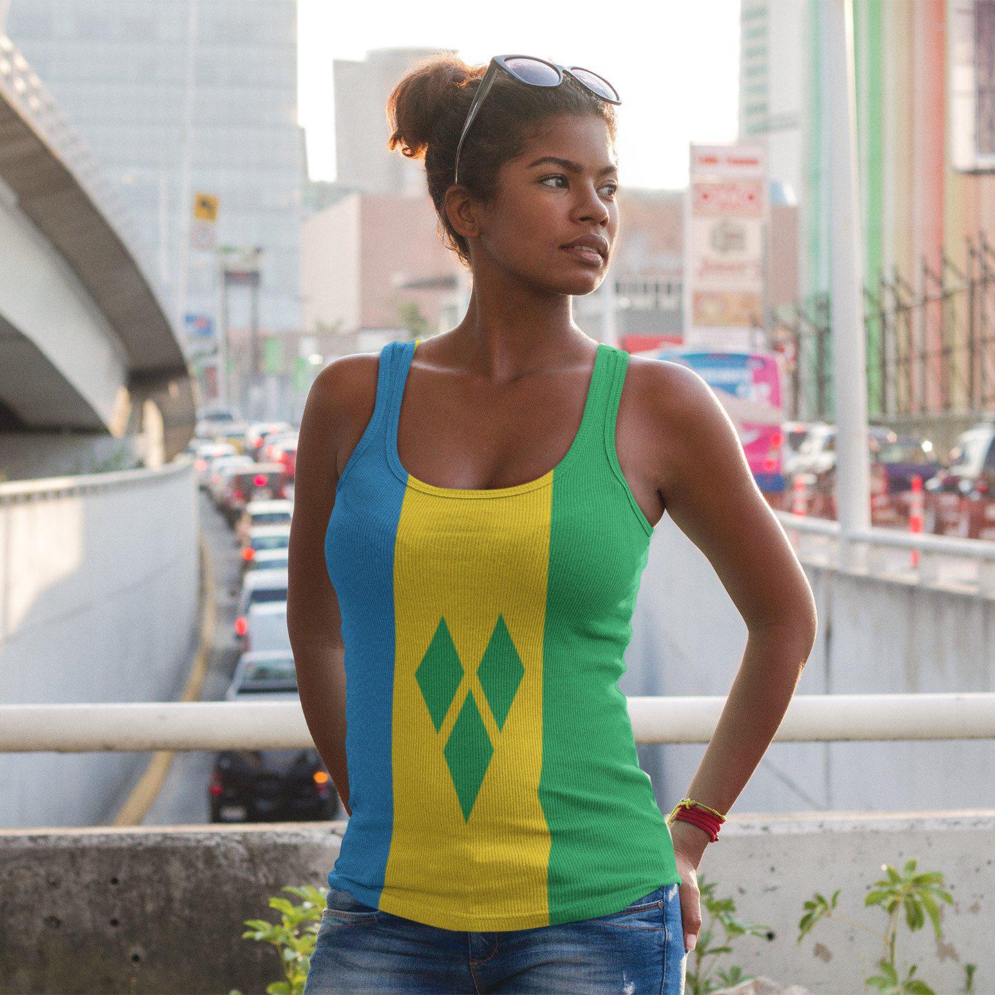 St. Vincent Flag - Women's Fitted Tank Top