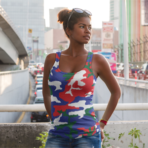 British Virgin Islands Camouflage - Women's Fitted Tank Top - Properttees