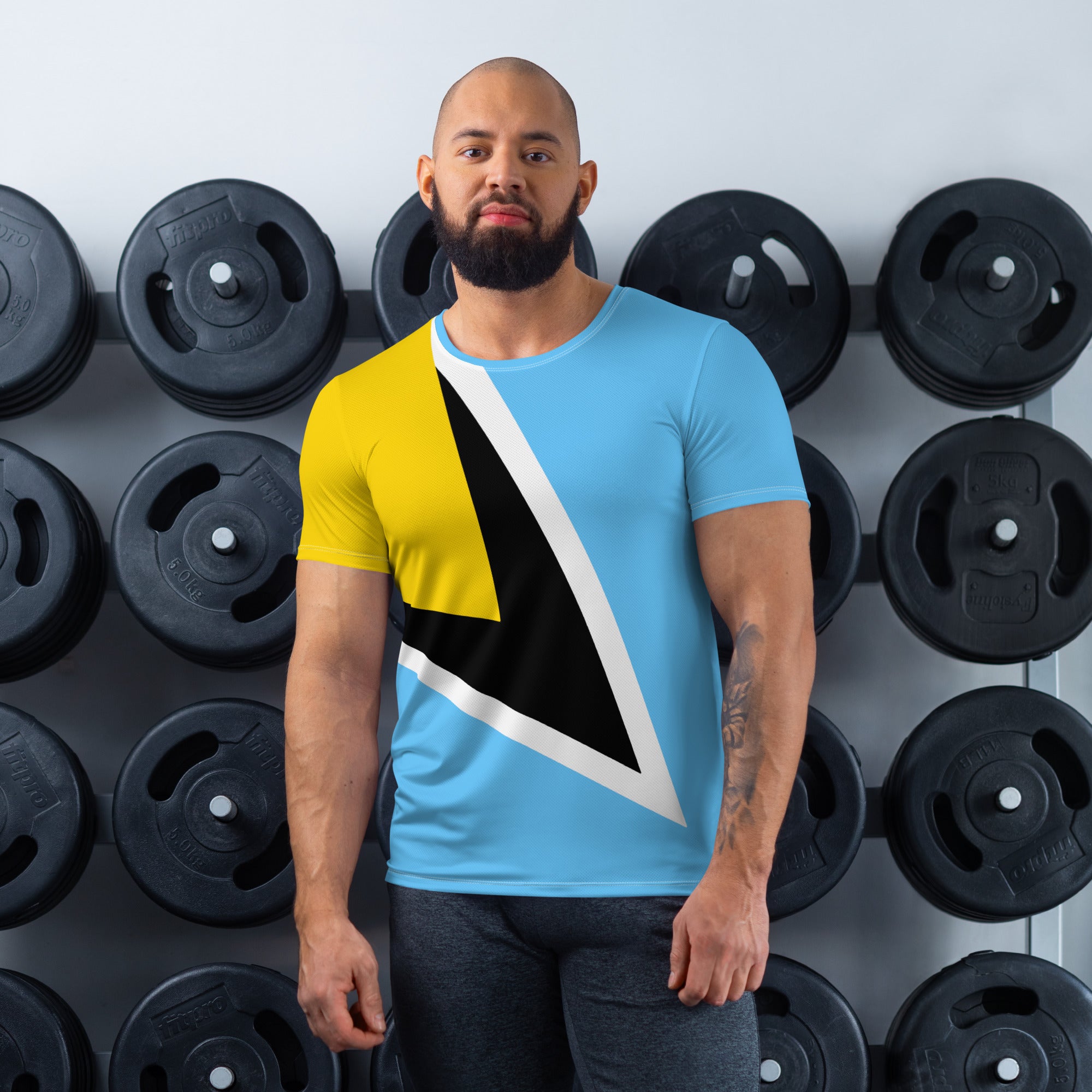 St. Lucia - Men's Athletic T-shirt
