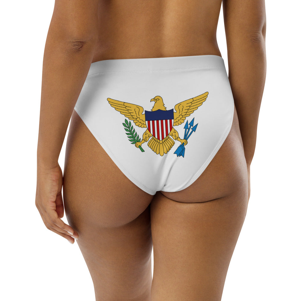 US Virgin Islands Flag/Colours - High Waist Bikini Bottom Non