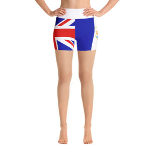 Anguilla Flag - Yoga Shorts - Properttees