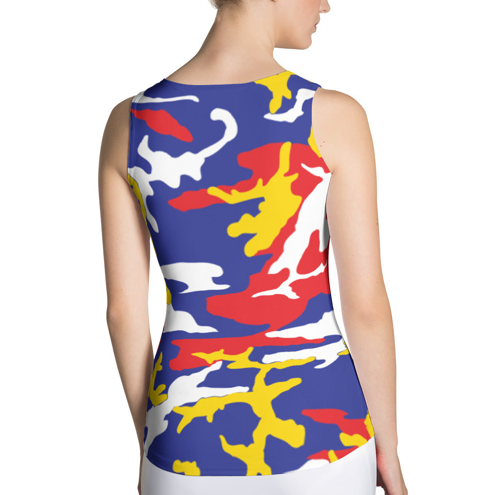 Turks and Caicos Camouflage - Women's Fitted Tank Top