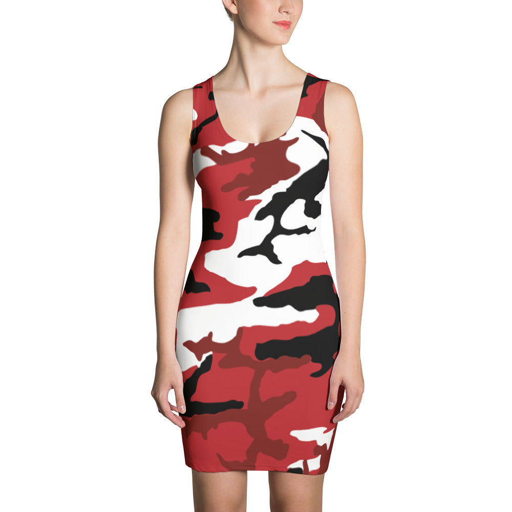 red camouflage dress Red Camouflage Sling Dress Women's T-shirt, Women's Camo Dress, Womens Camouflage Dress, Urban Streetwear, Army