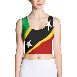St. Kitts and Nevis Flag - Women's Fitted Crop Top - Properttees