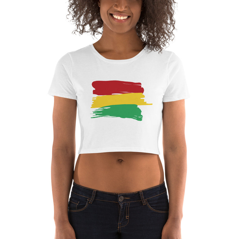 Ites, Gold and Green Paint - Women's Crop Top