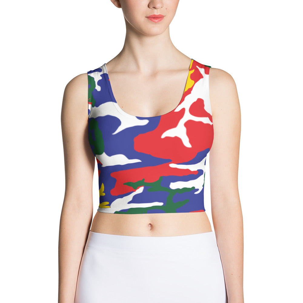 Cayman Islands Camouflage - Women's Fitted Crop Top - Properttees