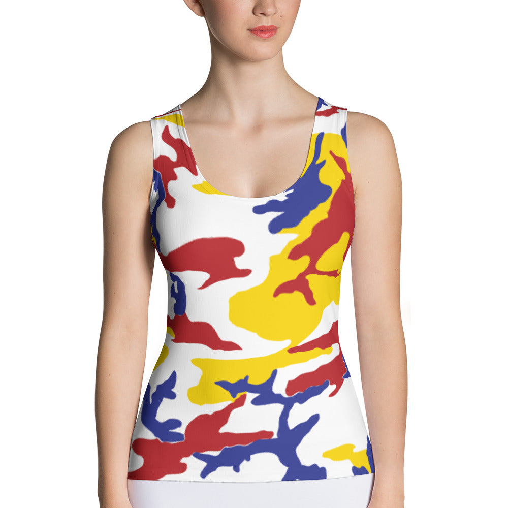 US Virgin Islands Camouflage - Women's Fitted Tank Top