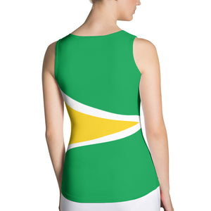 Guyana Flag - Women's Fitted Tank Top - Properttees