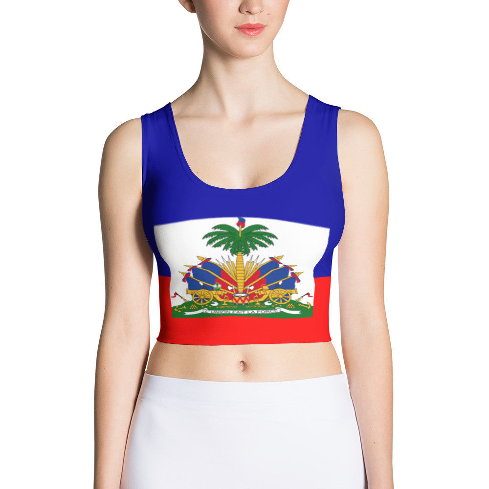 Haiti Flag - Women's Fitted Crop Top