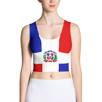 Dominican Republic Flag - Women's Fitted Crop Top - Properttees